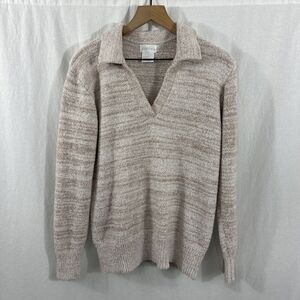 Softies Heather Marshmellow Johnny Collar Lounge Top Womens Size S Pullover